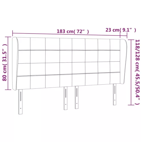  sötétzöld bársony fejtámla szárnyakkal 183x23x118/128 cm