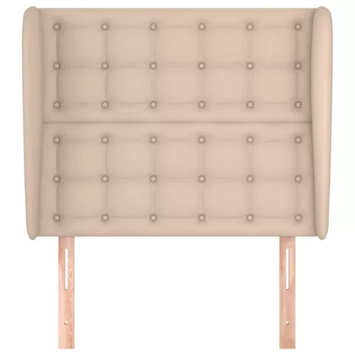  cappuccino műbőr fejtámla szárnyakkal 83 x 23 x 118/128 cm