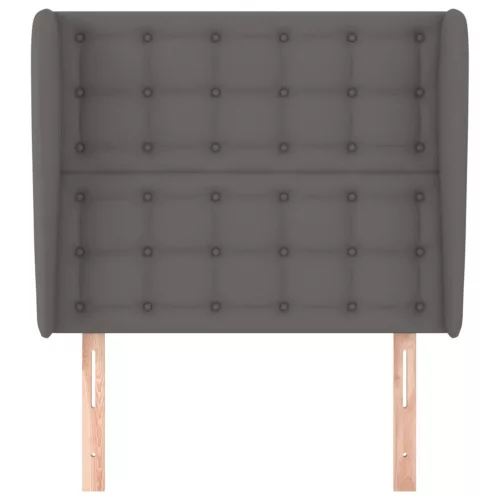  szürke műbőr fejtámla szárnyakkal 103 x 23 x 118/128 cm