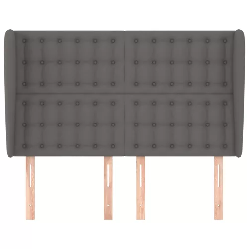  szürke műbőr fejtámla szárnyakkal 147 x 23 x 118/128 cm