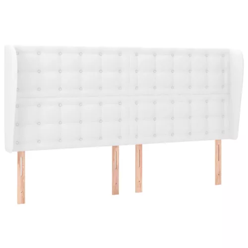  fehér műbőr fejtámla szárnyakkal 183x23x118/128 cm