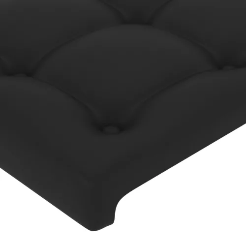  fekete műbőr fejtámla szárnyakkal 203x23x118/128 cm