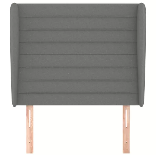  sötétszürke szövet fejtámla szárnyakkal 83 x 23 x 118/128 cm