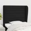  fekete szövet fejtámla szárnyakkal 83 x 23 x 118/128 cm
