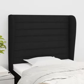  fekete szövet fejtámla szárnyakkal 83 x 23 x 118/128 cm