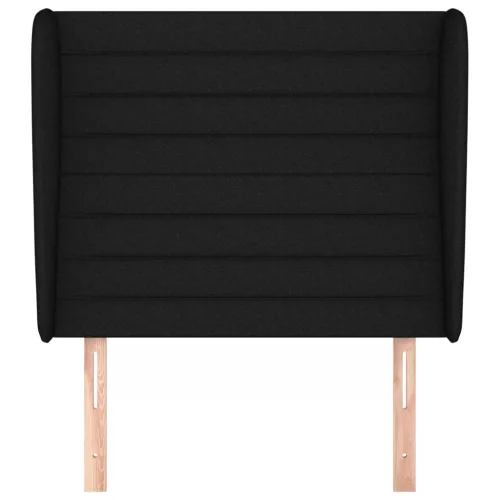  fekete szövet fejtámla szárnyakkal 83 x 23 x 118/128 cm