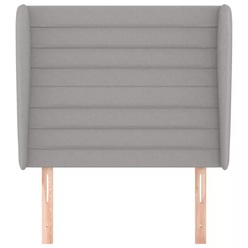  világosszürke szövet fejtámla szárnyakkal 93 x 23 x 118/128 cm