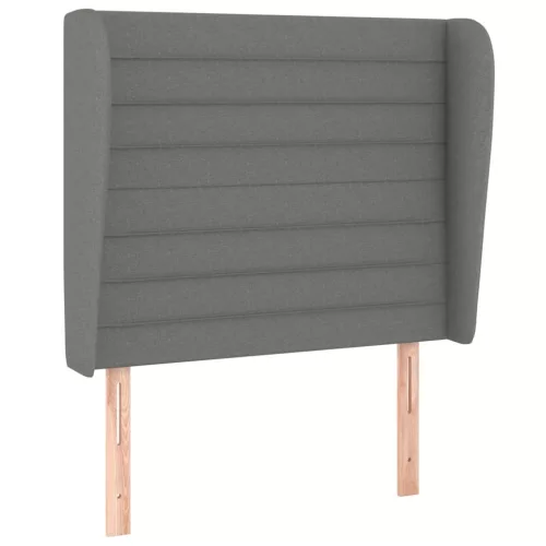 sötétszürke szövet fejtámla szárnyakkal 93 x 23 x 118/128 cm