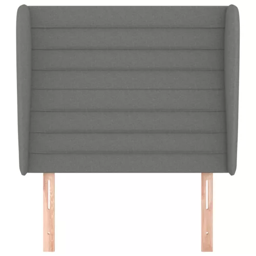  sötétszürke szövet fejtámla szárnyakkal 93 x 23 x 118/128 cm