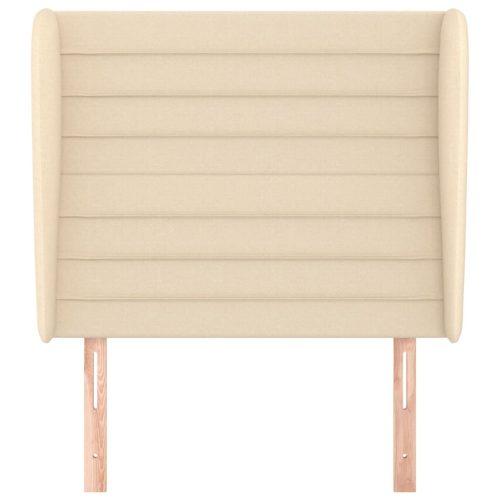  krémszínű szövet fejtámla szárnyakkal 103 x 23 x 118/128 cm