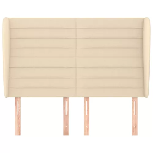  krémszínű szövet fejtámla szárnyakkal 147 x 23 x 118/128 cm