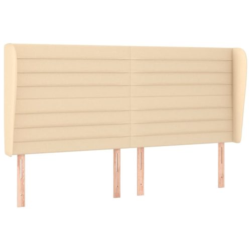  krémszínű szövet fejtámla szárnyakkal 183x23x118/128 cm