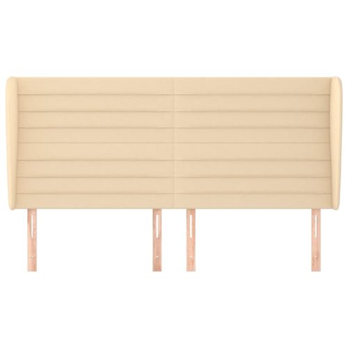  krémszínű szövet fejtámla szárnyakkal 183x23x118/128 cm