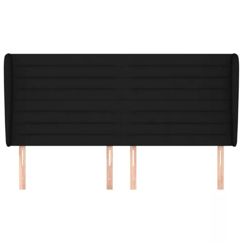  fekete szövet fejtámla szárnyakkal 203x23x118/128 cm