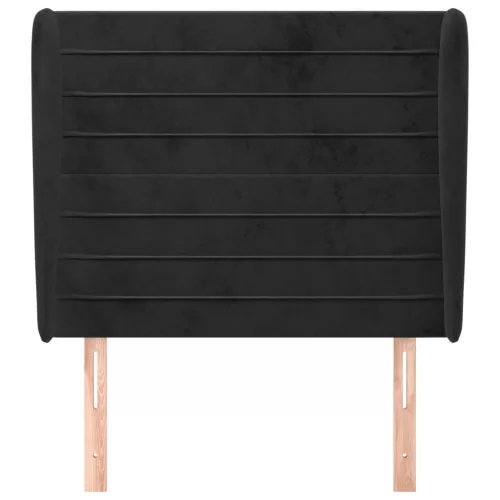  fekete bársony fejtámla szárnyakkal 83 x 23 x 118/128 cm