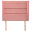  rózsaszín bársony fejtámla szárnyakkal 93x23x118/128 cm