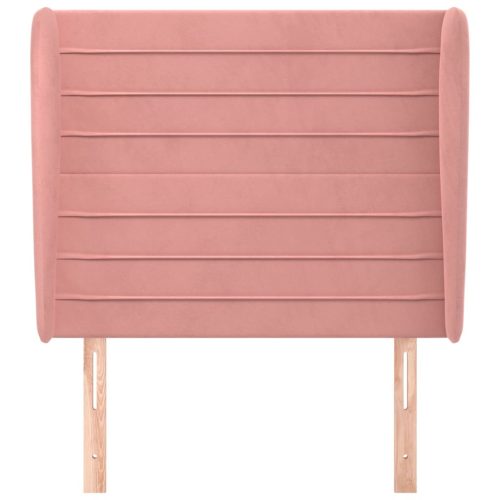  rózsaszín bársony fejtámla szárnyakkal 93x23x118/128 cm