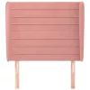  rózsaszín bársony fejtámla szárnyakkal 103x23x118/128 cm