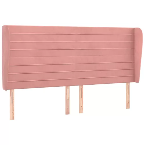  rózsaszín bársony fejtámla szárnyakkal 163 x 23 x 118/128 cm