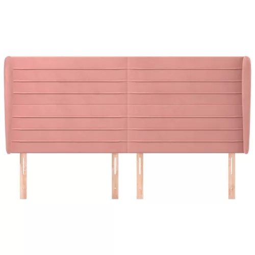  rózsaszín bársony fejtámla szárnyakkal 163 x 23 x 118/128 cm