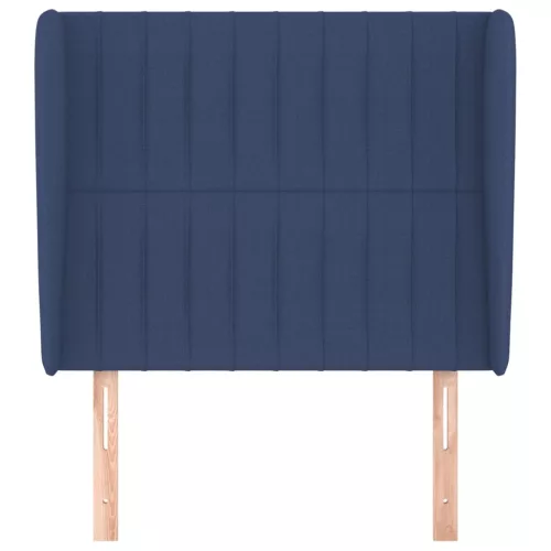  kék szövet fejtámla szárnyakkal 83 x 23 x 118/128 cm