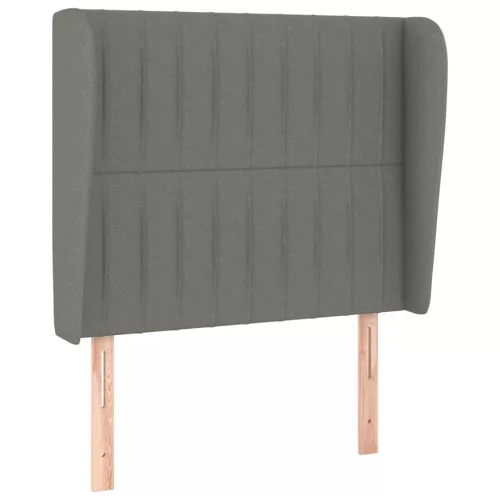  sötétszürke szövet fejtámla szárnyakkal 93 x 23 x 118/128 cm