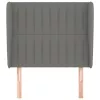  sötétszürke szövet fejtámla szárnyakkal 93 x 23 x 118/128 cm