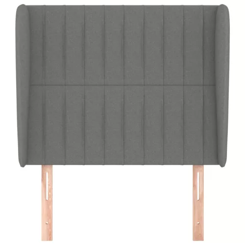  sötétszürke szövet fejtámla szárnyakkal 93 x 23 x 118/128 cm