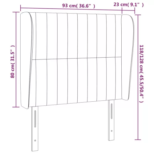  krémszínű szövet fejtámla szárnyakkal 93 x 23 x 118/128 cm