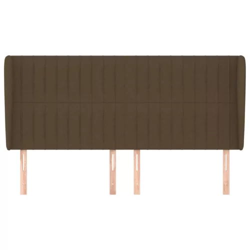  sötétbarna szövet fejtámla szárnyakkal 183x23x118/128 cm