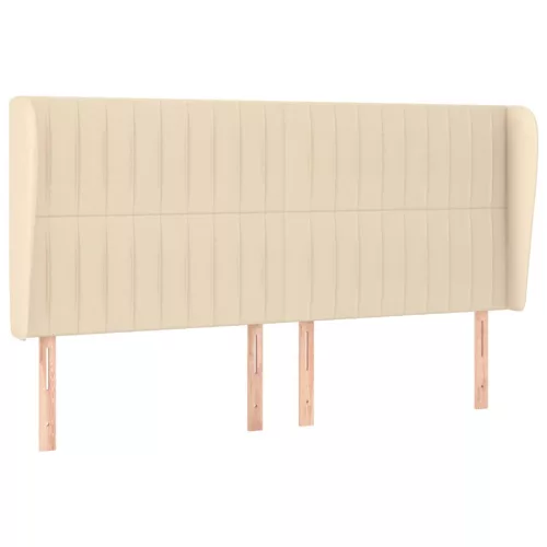  krémszínű szövet fejtámla szárnyakkal 183x23x118/128 cm