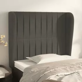    sötétszürke bársony fejtámla szárnyakkal 83 x 23 x 118/128 cm