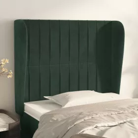    sötétzöld bársony fejtámla szárnyakkal 83 x 23 x 118/128 cm