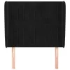 fekete bársony fejtámla szárnyakkal 93 x 23 x 118/128 cm
