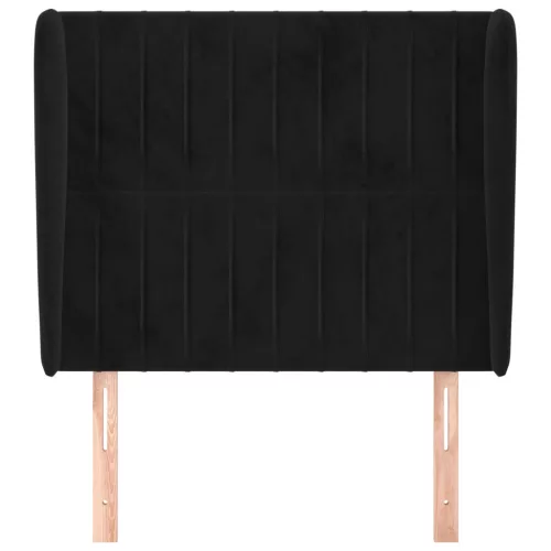  fekete bársony fejtámla szárnyakkal 93 x 23 x 118/128 cm