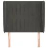  sötétszürke bársony fejtámla szárnyakkal 103 x 23 x 118/128 cm