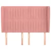  rózsaszín bársony fejtámla szárnyakkal 147x23x118/128 cm