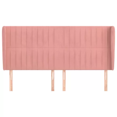  rózsaszín bársony fejtámla szárnyakkal 163 x 23 x 118/128 cm