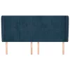  sötétkék bársony fejtámla szárnyakkal 183x23x118/128 cm