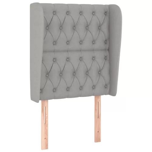  világosszürke szövet fejtámla szárnyakkal 83 x 23 x 118/128 cm