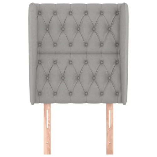  világosszürke szövet fejtámla szárnyakkal 83 x 23 x 118/128 cm