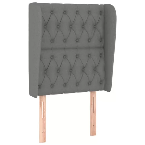  sötétszürke szövet fejtámla szárnyakkal 83 x 23 x 118/128 cm