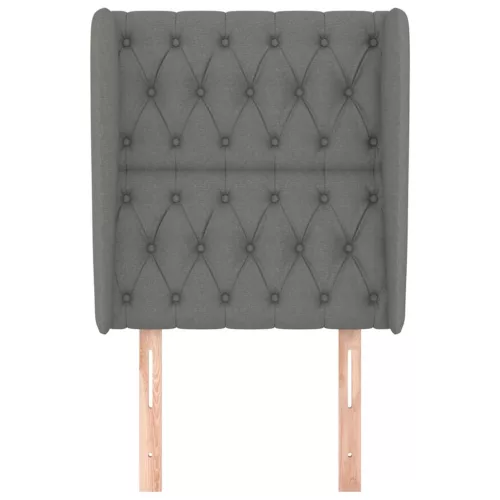  sötétszürke szövet fejtámla szárnyakkal 83 x 23 x 118/128 cm