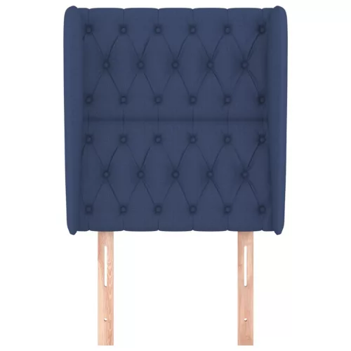  kék szövet fejtámla szárnyakkal 83 x 23 x 118/128 cm