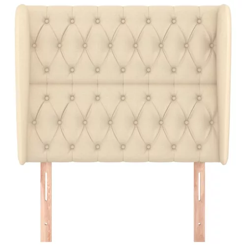  krémszínű szövet fejtámla szárnyakkal 93 x 23 x 118/128 cm