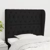  fekete szövet fejtámla szárnyakkal 103 x 23 x 118/128 cm