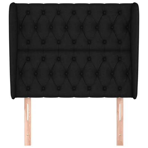  fekete szövet fejtámla szárnyakkal 103 x 23 x 118/128 cm