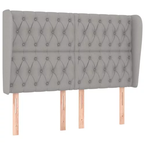  világosszürke szövet fejtámla szárnyakkal 163x23x118/128 cm