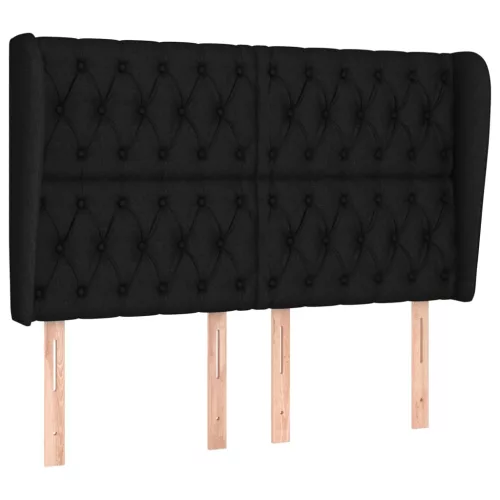  fekete szövet fejtámla szárnyakkal 163 x 23 x 118/128 cm