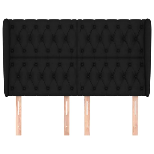  fekete szövet fejtámla szárnyakkal 163 x 23 x 118/128 cm